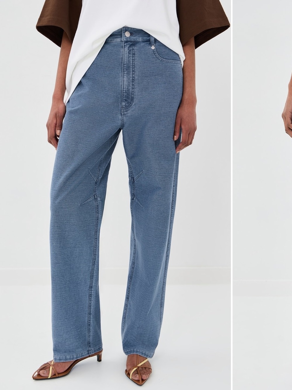Tibi Straight-Leg Denim Jeans in Light Blue NWT
